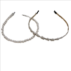 Pearl Filigree and Pearl Flower Headbands Set of 2